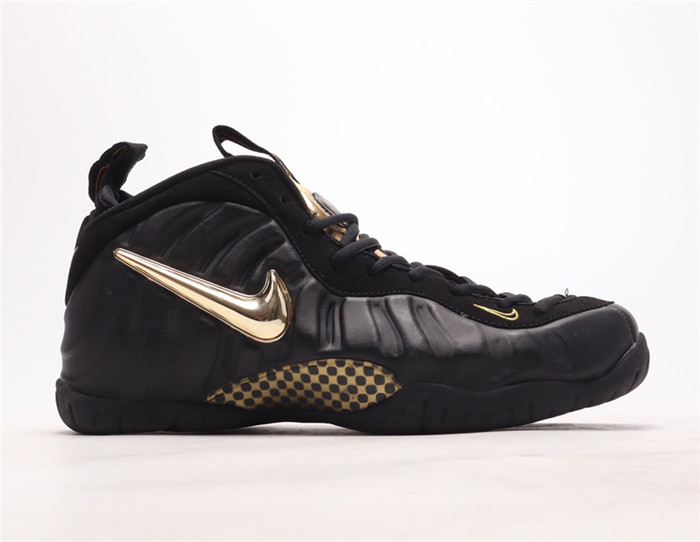 Men's Air Foamposite Pro Black/Gold Shoes 008